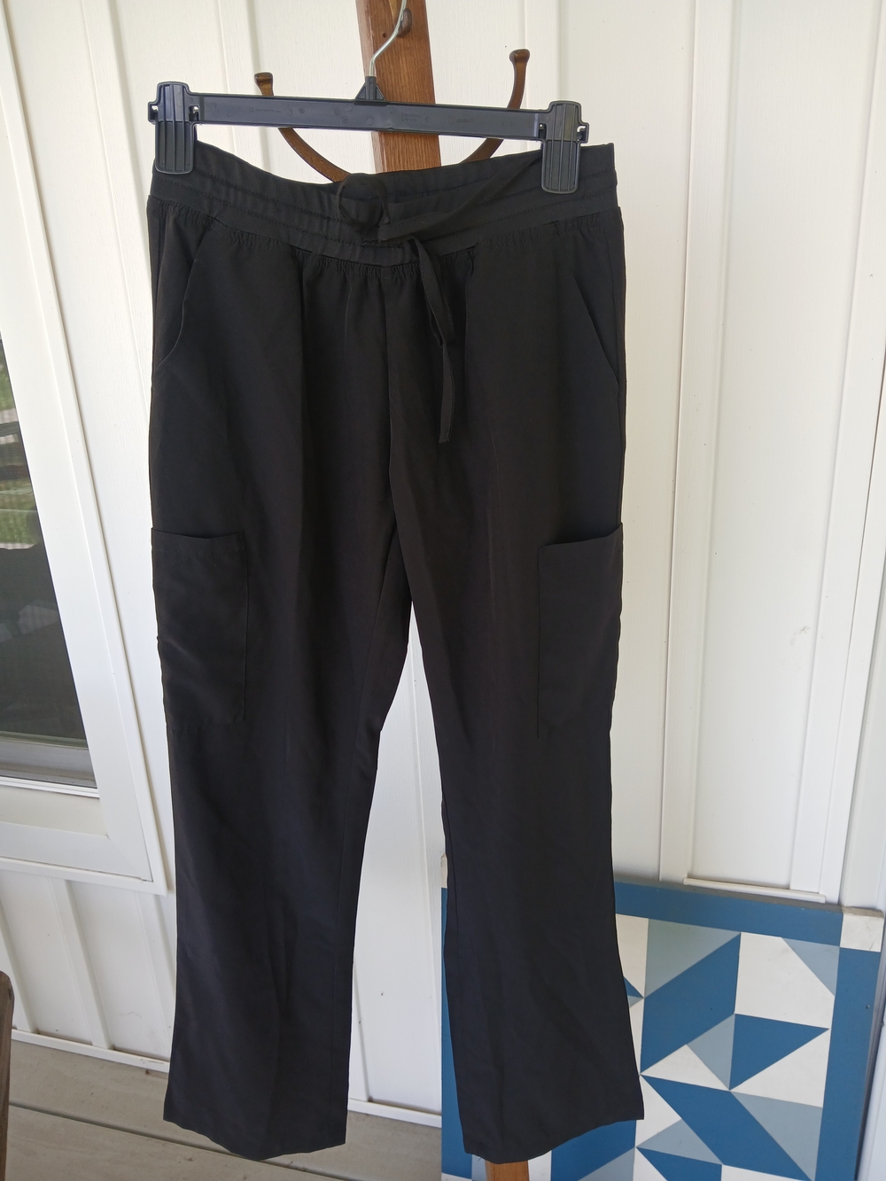 Men's Black Drawstring Cargo Pants